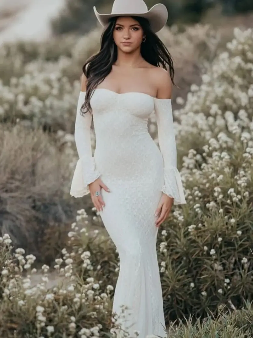 Sexy Mesh Lace Maxi Long Dress Bandeau One-Shoulder Flared Sleeves Hip Cinquet Fashion Backless Elegant Evening Dresses Party
Sexy Mesh Lace Maxi Long Dress Bandeau One-Shoulder Flared Sleeves Hip Cinquet Fashion Backless Elegant Evening Dresses Party