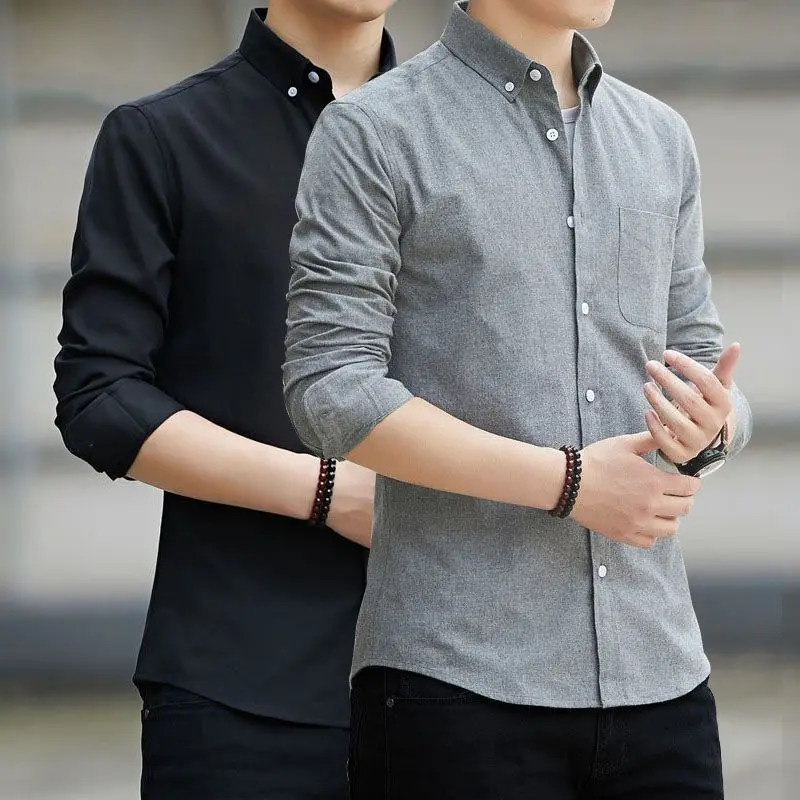 Spring Autumn High End Men's Slim Fit Ox Cloth Base irt Long Sve Korean Sle mid Age Men's Dr irt
Spring Autumn High End Men's Slim Fit Ox Cloth Base irt Long Sve Korean Sle mid Age Men's Dr irt