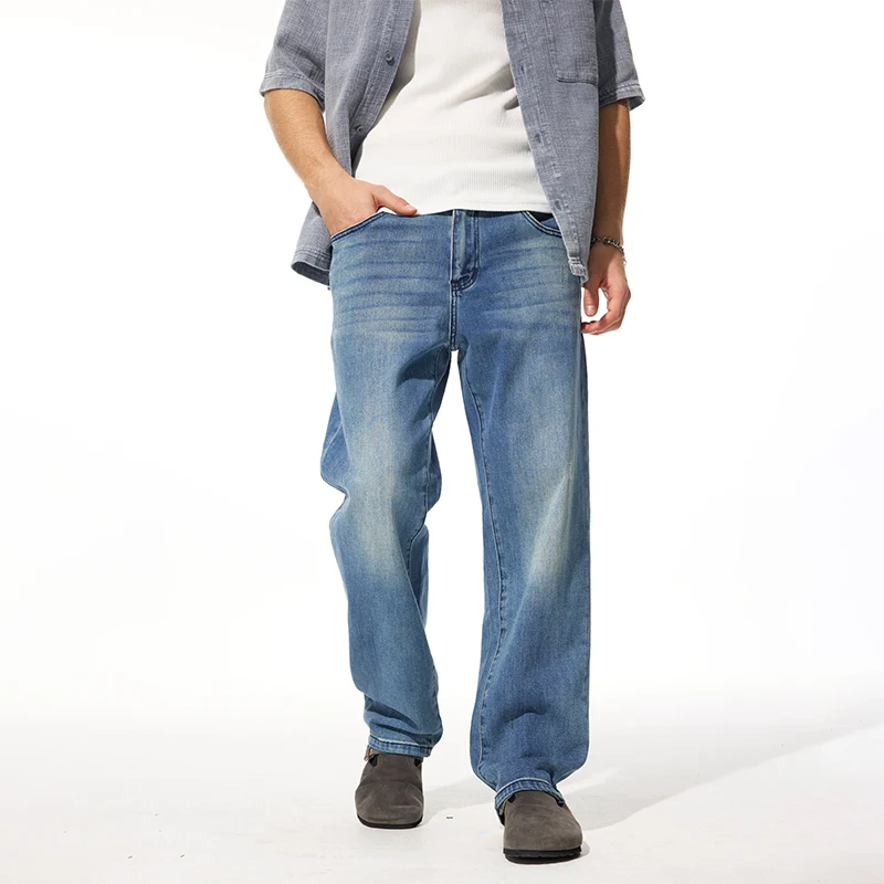 Spring Summer Elastic Denim Pant Men Streetwear Fashion Loose Casual Plus Size Straight Jeans Pants Cityboy Trousers
Spring Summer Elastic Denim Pant Men Streetwear Fashion Loose Casual Plus Size Straight Jeans Pants Cityboy Trousers