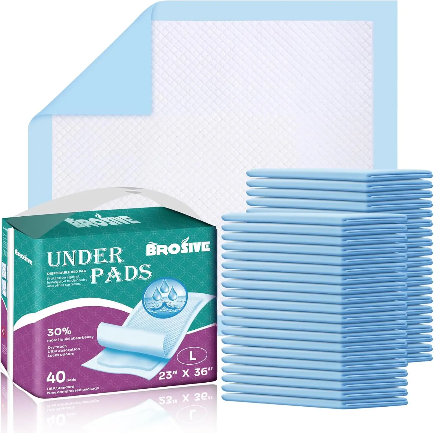 Disposable Bed Pads For Ontinence 23"" X 36"" - 40 Count, Large Disposable Chucks Pads For Adults, Children, Elderly & Pets,
Disposable Bed Pads For Ontinence 23"" X 36"" - 40 Count, Large Disposable Chucks Pads For Adults, Children, Elderly & Pets,