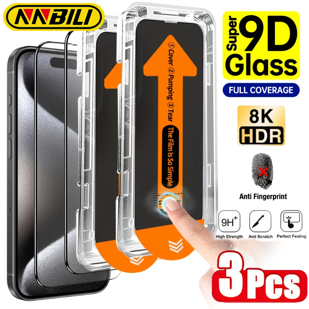 NNBILI 3Pcs Oleophobic Coating Screen Protector For iPhone 14 11 13 12 15 16 17 Pro Max 17Air Glass Dust Free Easy Installation
NNBILI 3Pcs Oleophobic Coating Screen Protector For iPhone 14 11 13 12 15 16 17 Pro Max 17Air Glass Dust Free Easy Installation