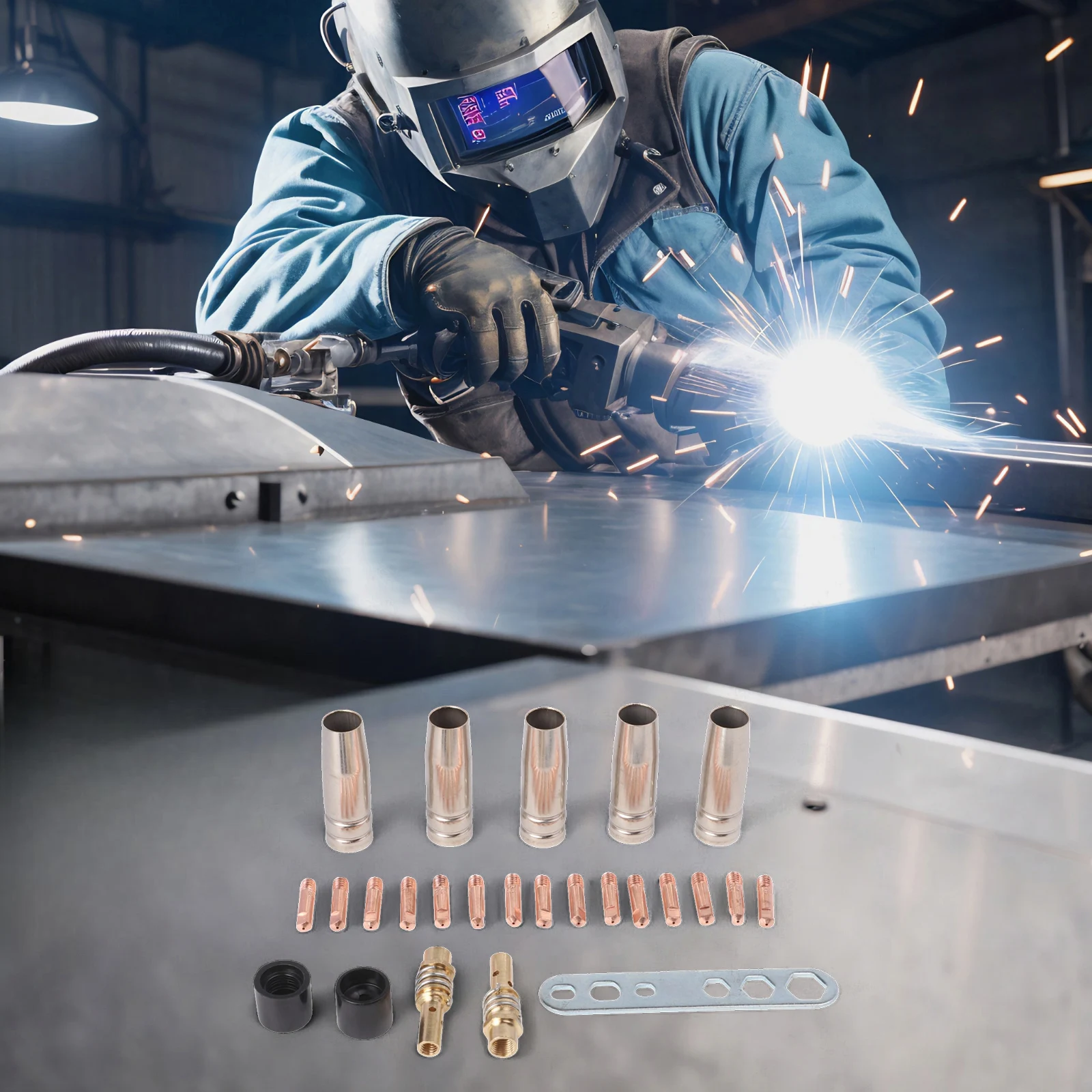 25PCS Welding Accessories For 15AK For MB-15, For Mig Gas Welding Machine 0.8mm Inert Gas Welding Machine Welding Accessories
25PCS Welding Accessories For 15AK For MB-15, For Mig Gas Welding Machine 0.8mm Inert Gas Welding Machine Welding Accessories