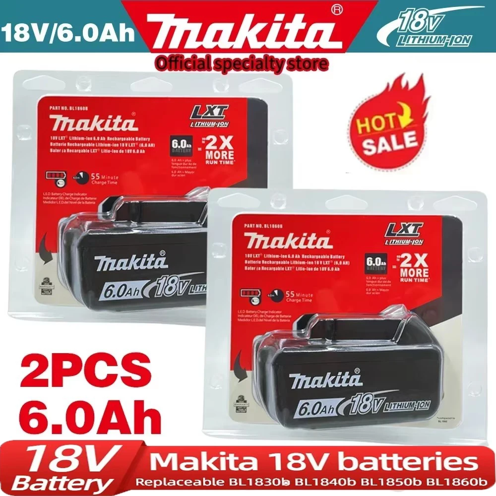 Original Makita 18V lithium battery, 6.0Ah rechargeable LED, for BL1860B BL1850B BL1840B BL1830B power tools battery replacement
Original Makita 18V lithium battery, 6.0Ah rechargeable LED, for BL1860B BL1850B BL1840B BL1830B power tools battery replacement