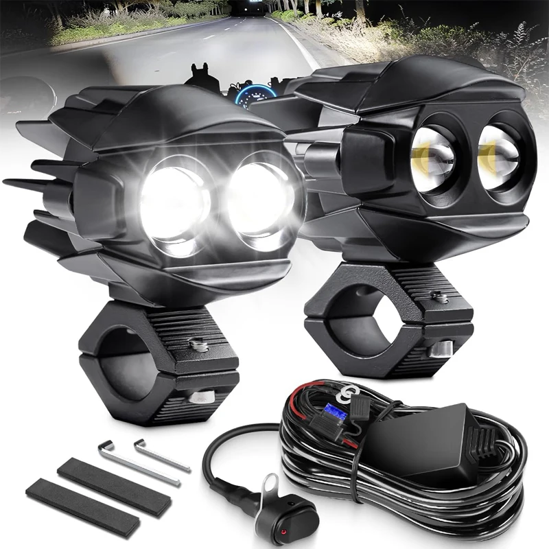 Motorcycle Auxiliary Lights,with Wiring Harness Kit Motorcycle Fog Lights Waterproof Driving Spot Light for ATV UTV Snowmobile
Motorcycle Auxiliary Lights,with Wiring Harness Kit Motorcycle Fog Lights Waterproof Driving Spot Light for ATV UTV Snowmobile