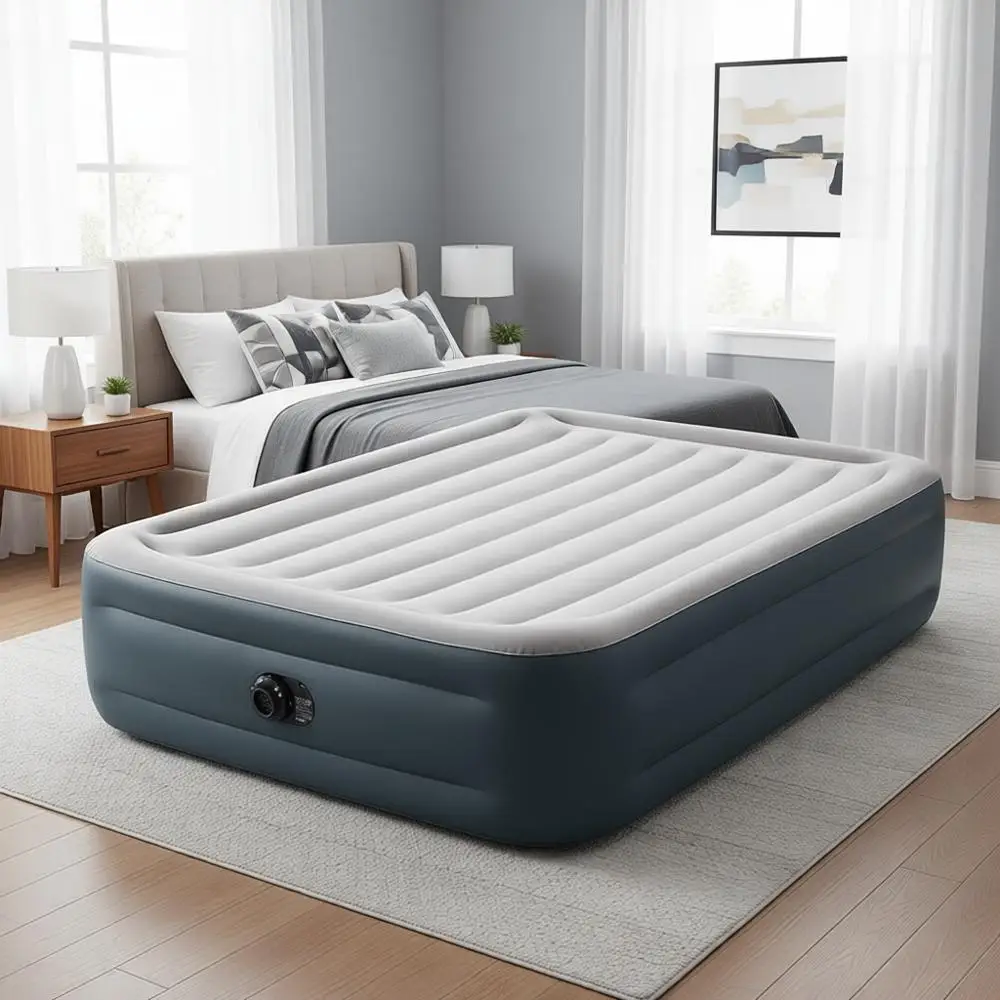 Queen Size Durable Rest Air Mattress with Built-in Pump, 18in Height, 600lb Capacity
Queen Size Durable Rest Air Mattress with Built-in Pump, 18in Height, 600lb Capacity