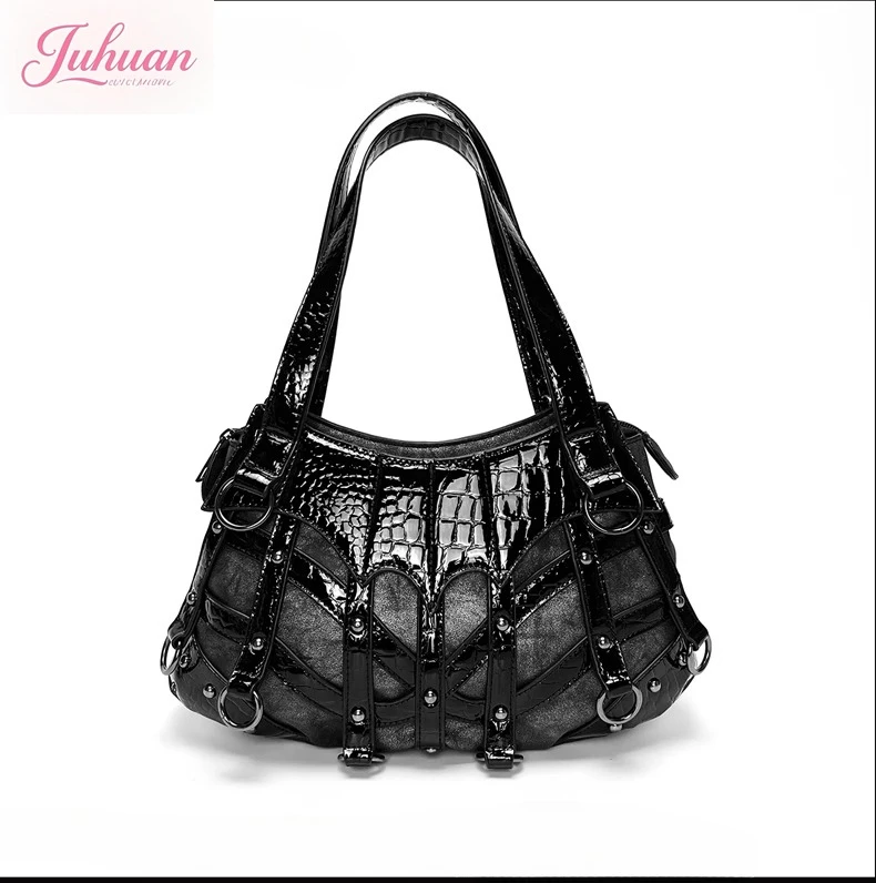 Glossy Snake Black Y2K Women's Shoulder Bag Retro Punk Goth Fashion Designer PU Leather Handbag Large Capacity Messenger Bag
Glossy Snake Black Y2K Women's Shoulder Bag Retro Punk Goth Fashion Designer PU Leather Handbag Large Capacity Messenger Bag