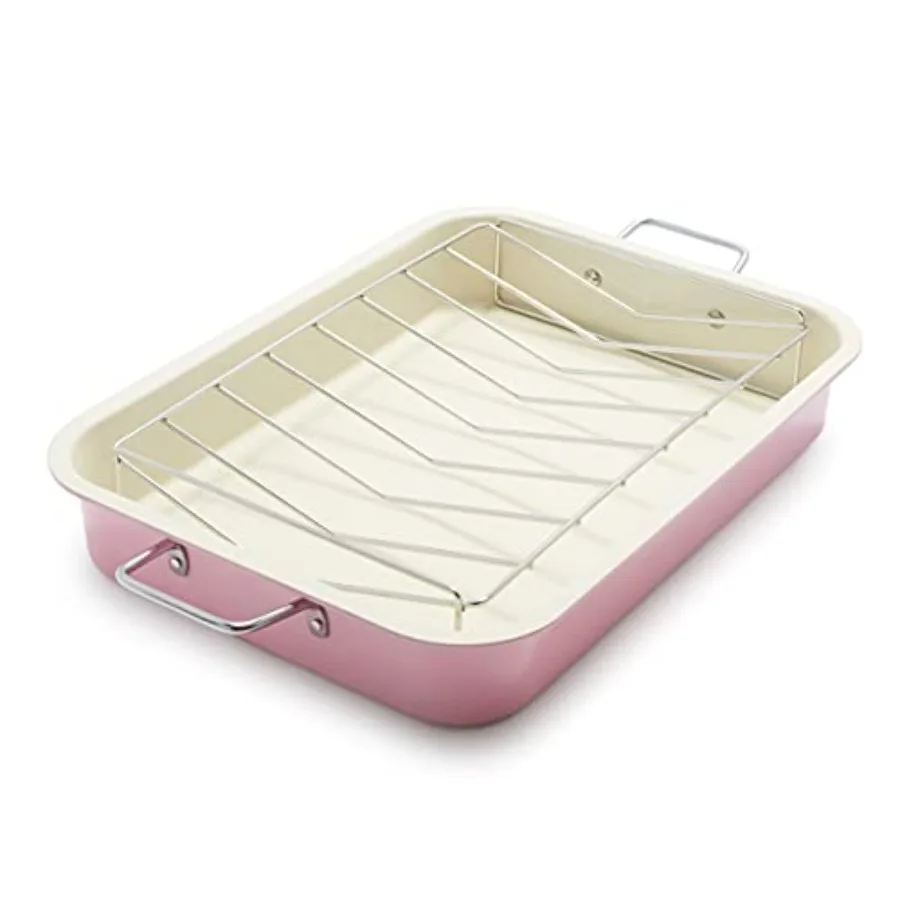 16.5" x 12" Healthy Ceramic Nonstick Roasting Pan with Stainless Steel Roaster Rack PFAS-Free PFOA-Free Dishwasher Safe Oven Sa
16.5" x 12" Healthy Ceramic Nonstick Roasting Pan with Stainless Steel Roaster Rack PFAS-Free PFOA-Free Dishwasher Safe Oven Sa