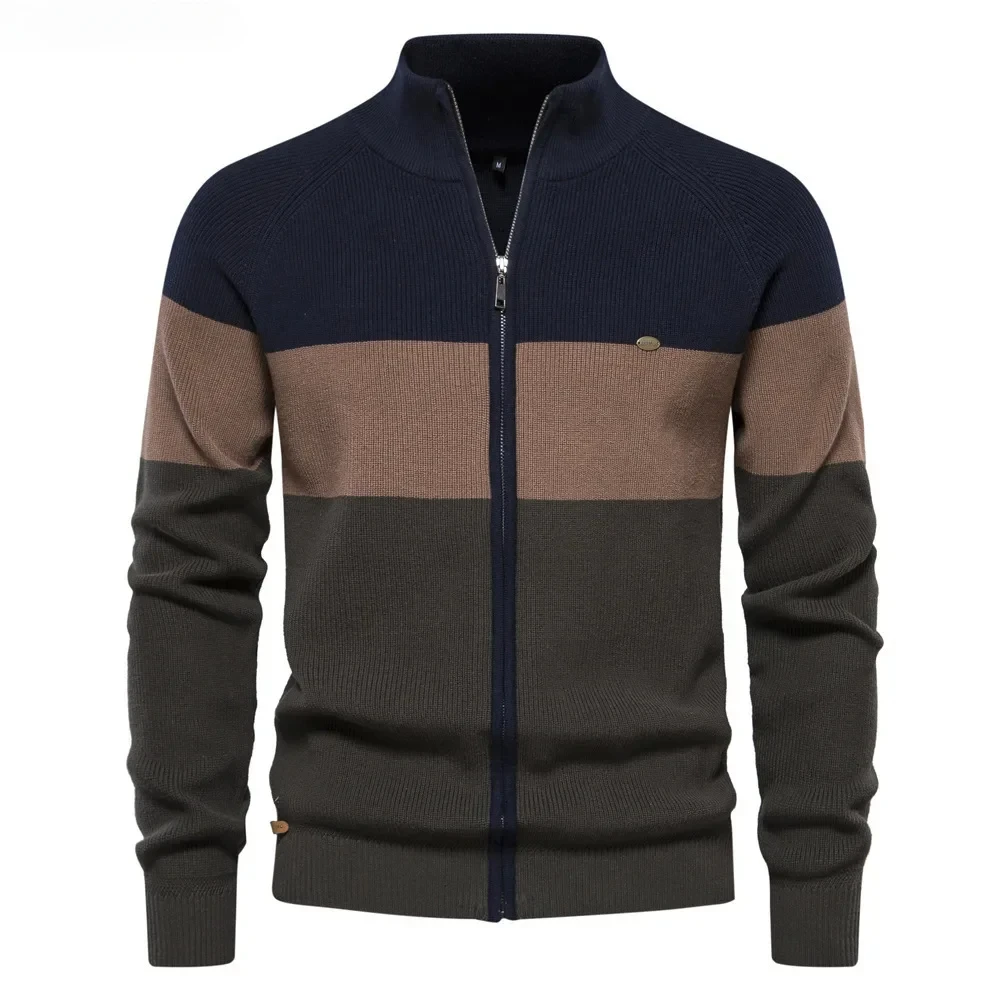 Autumn Mens Sweater Quality Korean Fashion Zipper Color Blocking Slim Fit Cardigan Winter Male Warm Knitted Jackets Men Clothing
Autumn Mens Sweater Quality Korean Fashion Zipper Color Blocking Slim Fit Cardigan Winter Male Warm Knitted Jackets Men Clothing