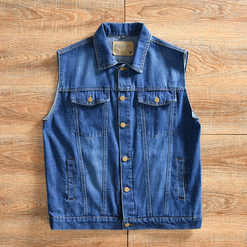 Heavy-Duty Washed Spring Men's Japanese Casual Lapel Denim Vest Sleeveless Tank Jacket Amekaji American Vintage
Heavy-Duty Washed Spring Men's Japanese Casual Lapel Denim Vest Sleeveless Tank Jacket Amekaji American Vintage