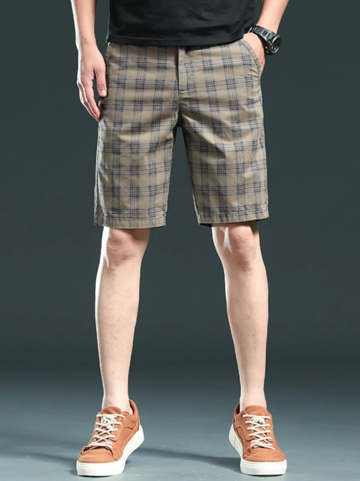 Summer Thin Cotton Casual Shorts Men's Slim Straight Grid Print Breathable Pure Cotton Five-Quarter Length Youth Fashion
Summer Thin Cotton Casual Shorts Men's Slim Straight Grid Print Breathable Pure Cotton Five-Quarter Length Youth Fashion