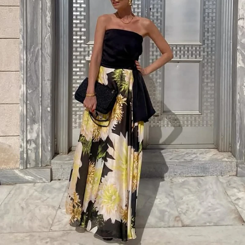 Vintage Pattern Printed Loose Women's Suits 2025 Summer Strapless Top with Long Skirt Two Piece Sets Vacation Bohemian Outfits
Vintage Pattern Printed Loose Women's Suits 2025 Summer Strapless Top with Long Skirt Two Piece Sets Vacation Bohemian Outfits