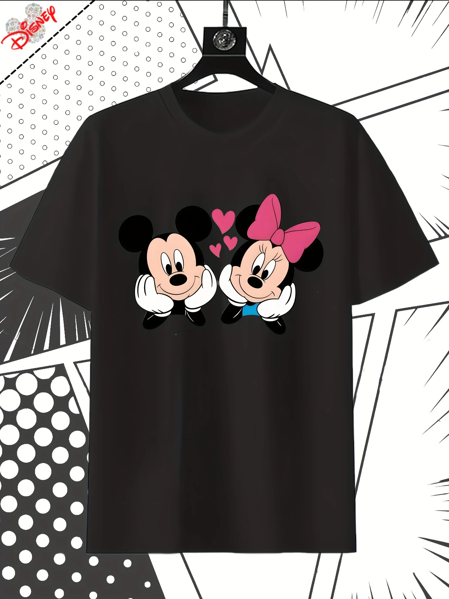 Футболка Disney Mickey and Minnie Love — комплект для пары, дизайн с розовым бантом и сердечком, летняя повседневная футболка с коротким рукавом и круглым вырезом
Футболка Disney Mickey and Minnie Love — комплект для пары, дизайн с розовым бантом и сердечком, летняя повседневная футболка с коротким рукавом и круглым вырезом