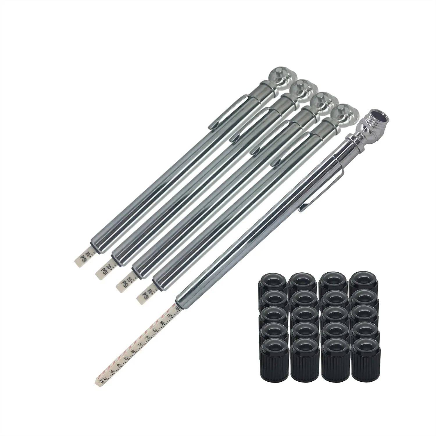 Car Tire Pressure Gauge Pack of 5, Heavy Duty for Car Bike Truck Golf Cart Semi, Reliable and Easy to Use
Car Tire Pressure Gauge Pack of 5, Heavy Duty for Car Bike Truck Golf Cart Semi, Reliable and Easy to Use