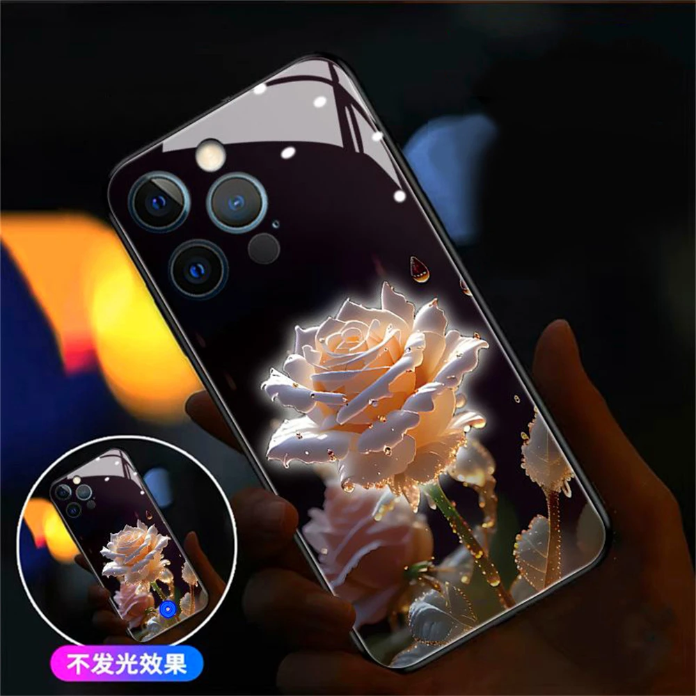 Luxury Crystal Rose LED Calling Light Flash Phone Case Smart Luminous Cover For iPhone Air 17 16 E 15 14 13 12 11 Pro Max Plus
Luxury Crystal Rose LED Calling Light Flash Phone Case Smart Luminous Cover For iPhone Air 17 16 E 15 14 13 12 11 Pro Max Plus