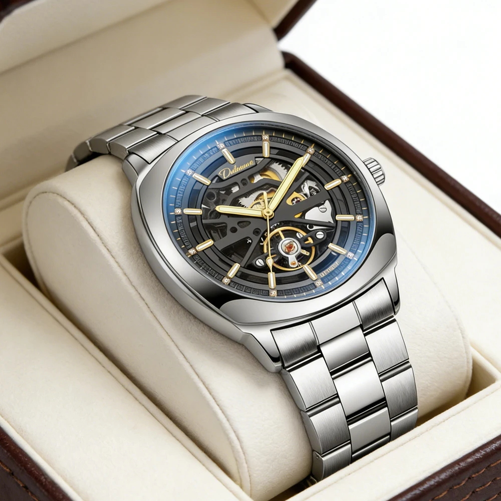 Fashion Hollow Mechanical Watch Men Stainless Steel Luxury Tourbillon Watches Waterproof Classic Skeleton Business Mens Watches
Fashion Hollow Mechanical Watch Men Stainless Steel Luxury Tourbillon Watches Waterproof Classic Skeleton Business Mens Watches