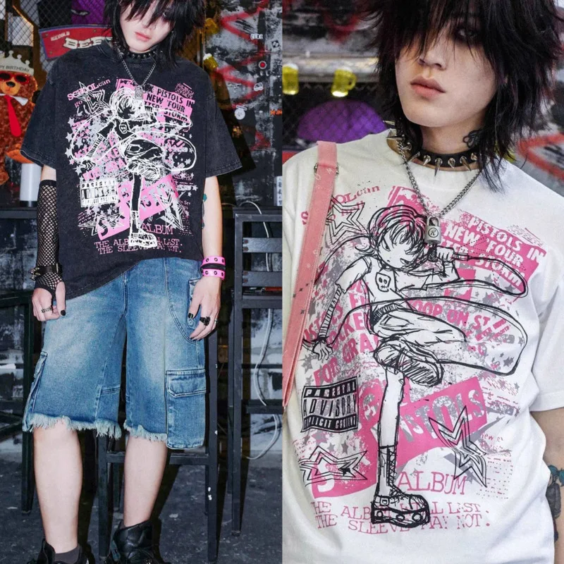 Dark Rock Punk Y2K Tops&Tee Girl Millennium T-shirt Man America Cotton Japan Summer Printed Black Loose Hip Hop Tee Top New 
Dark Rock Punk Y2K Tops&Tee Girl Millennium T-shirt Man America Cotton Japan Summer Printed Black Loose Hip Hop Tee Top New