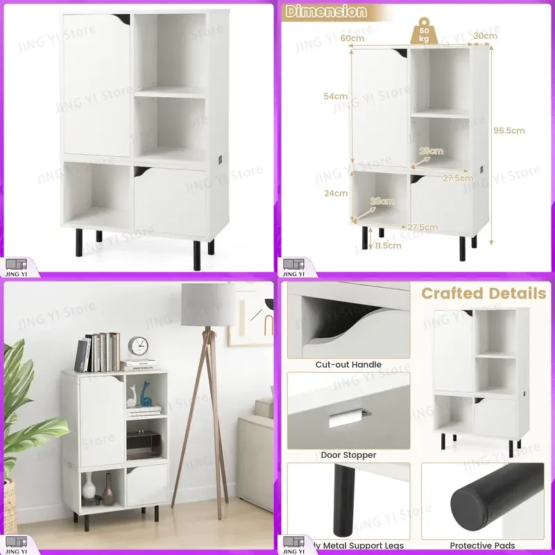 Modern Freestanding Bookcase Stackable Lattice Cabinet with 3 Cubes 2 Cabinets Anti-tipping Devices Living Room Storage Shelf
Modern Freestanding Bookcase Stackable Lattice Cabinet with 3 Cubes 2 Cabinets Anti-tipping Devices Living Room Storage Shelf