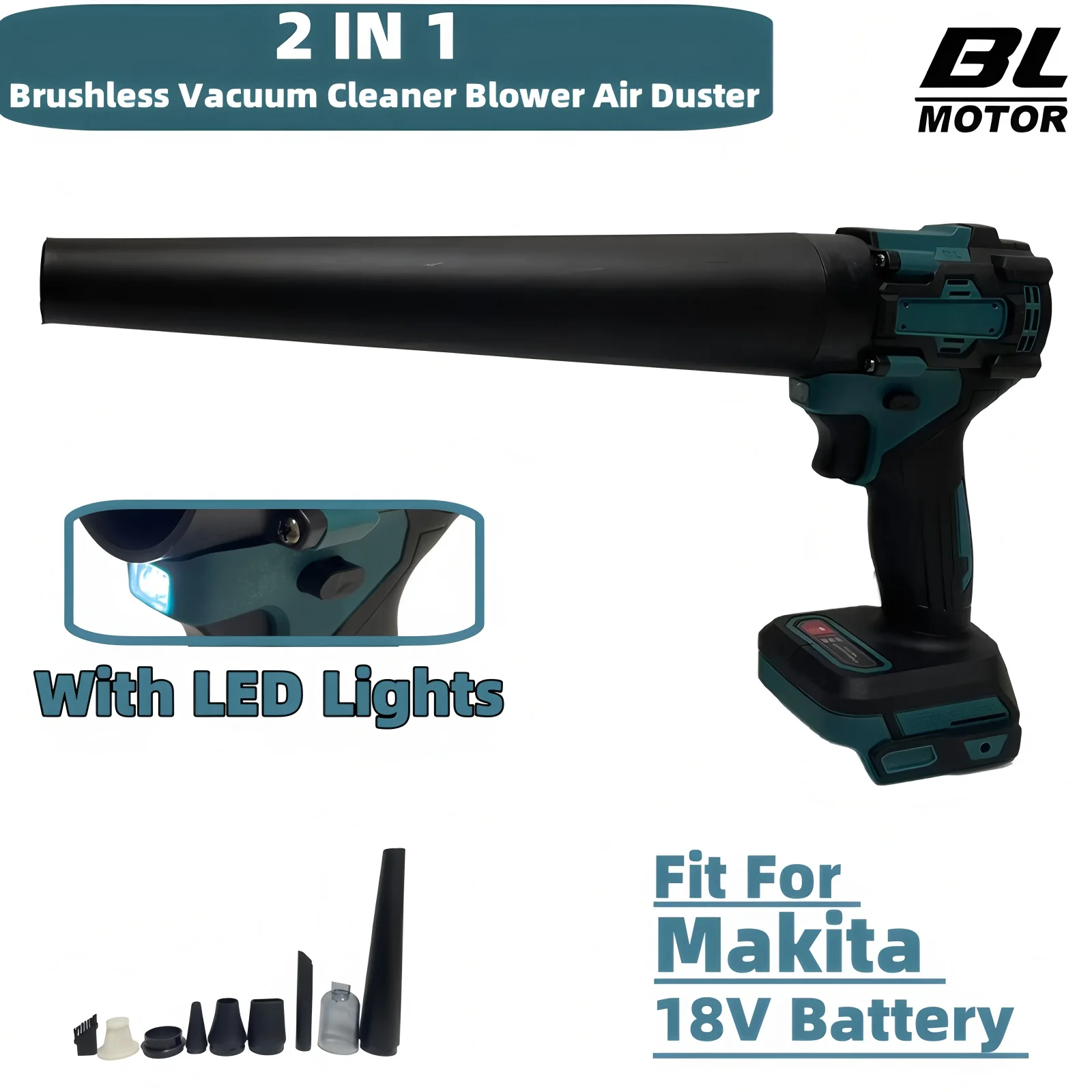 For Makita 18V Battery Brushless 2IN1 Cordless Vacuum Cleaner Blower Air Duster Turbon Fan Floor Carpet Car Electric Power Tool
For Makita 18V Battery Brushless 2IN1 Cordless Vacuum Cleaner Blower Air Duster Turbon Fan Floor Carpet Car Electric Power Tool