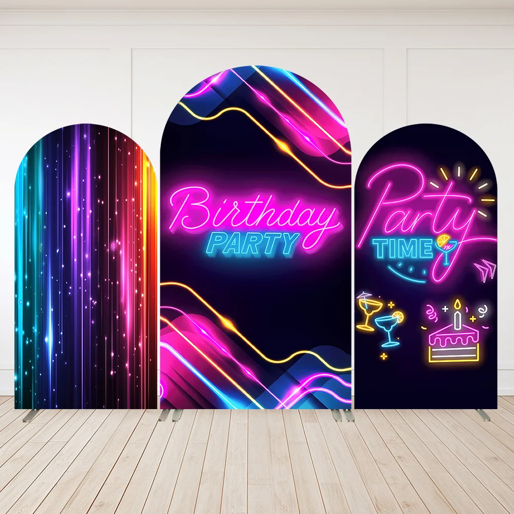 Neon Glow in Dark Party Arched Wall 2-Sided Happy Birthday Arched Backdrop Cover Photography Background Hip Pop theme Decor 
Neon Glow in Dark Party Arched Wall 2-Sided Happy Birthday Arched Backdrop Cover Photography Background Hip Pop theme Decor