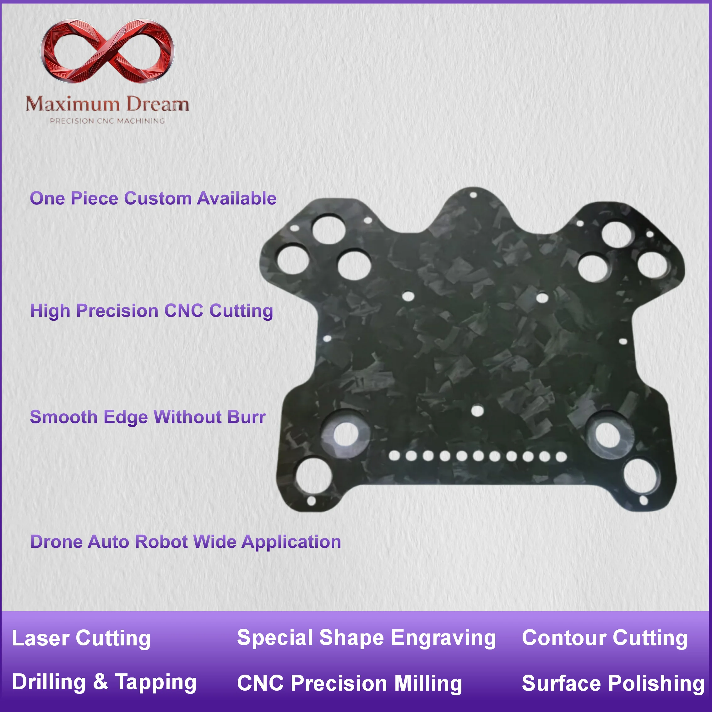 Forged Carbon Fiber Plate Custom Cutting Milling Service for New Energy Vehicle Structural Parts
Forged Carbon Fiber Plate Custom Cutting Milling Service for New Energy Vehicle Structural Parts