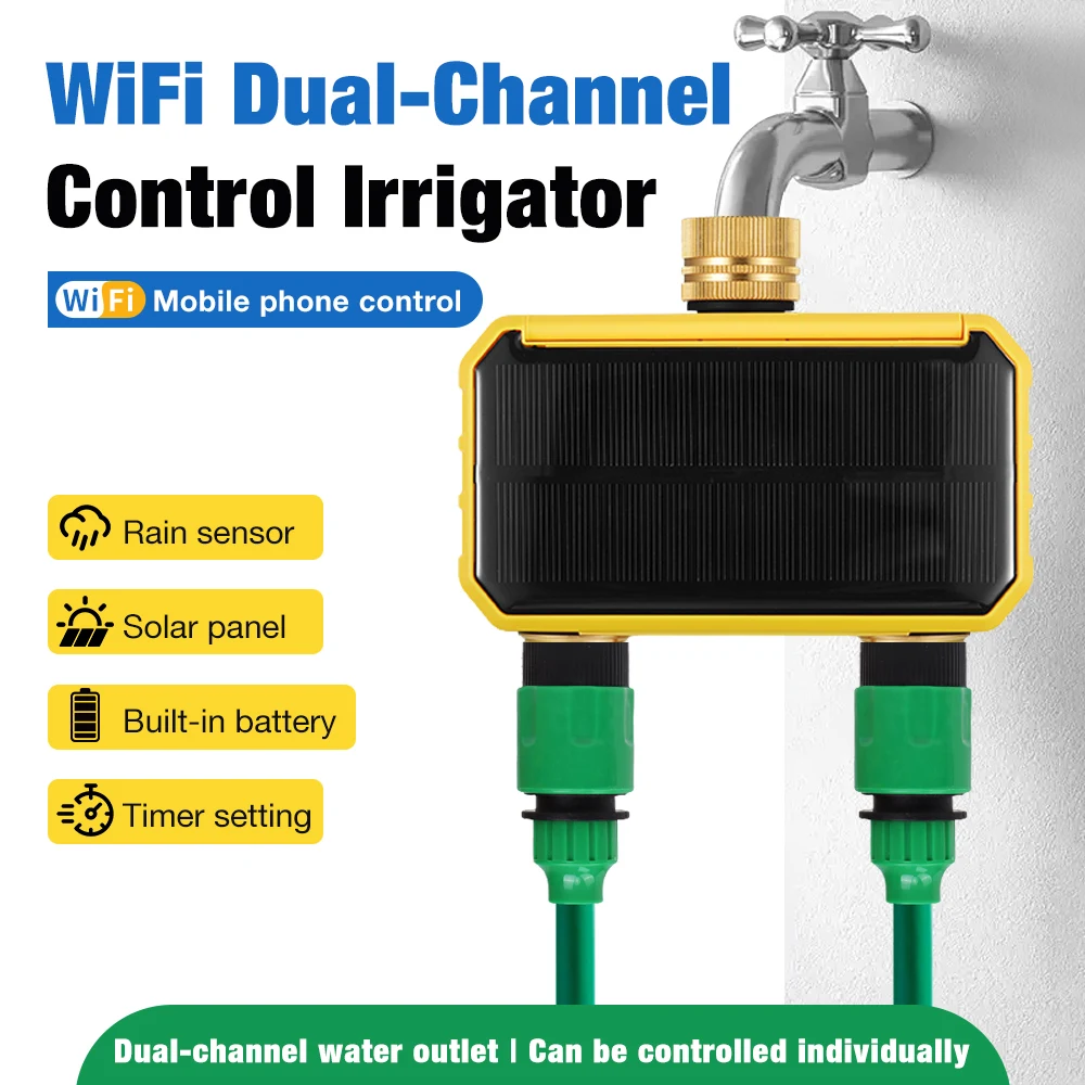 1/2/4 Outlets WiFi Solar Power Smart Water Timer Garden Automatic Irrigation Watering System Sprinkler Hose Drip Watering Tool
1/2/4 Outlets WiFi Solar Power Smart Water Timer Garden Automatic Irrigation Watering System Sprinkler Hose Drip Watering Tool