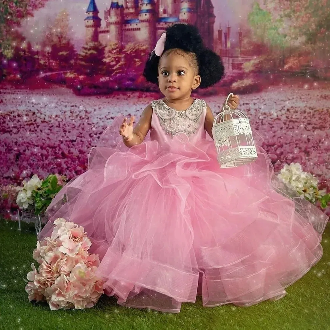 Pink Flower Girl Dresses for Wedding Crystal Ruffles Floor Length Girl Kids Birthday Party First Communion Gown Customized
Pink Flower Girl Dresses for Wedding Crystal Ruffles Floor Length Girl Kids Birthday Party First Communion Gown Customized