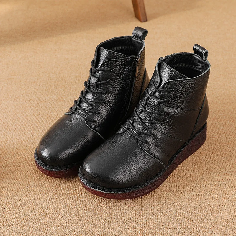 Feerldi geunine leather ankle boots woman wedge fur booties side zip up lace up snow boots womens winter warm plush stitch boots
Feerldi geunine leather ankle boots woman wedge fur booties side zip up lace up snow boots womens winter warm plush stitch boots