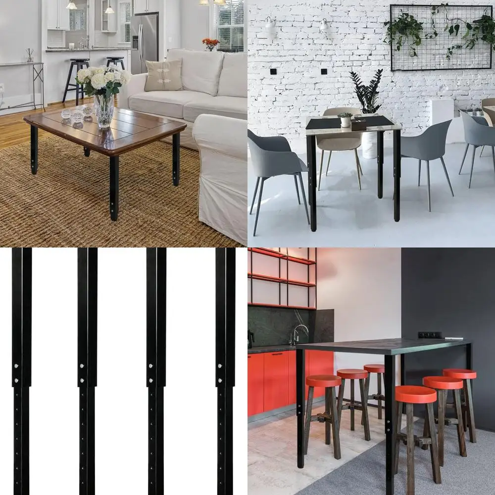 Height-Adjustable Square Table Legs, 24-40/60-100cm, DIY Home Office Furniture Legs Set of 4, Black
Height-Adjustable Square Table Legs, 24-40/60-100cm, DIY Home Office Furniture Legs Set of 4, Black
