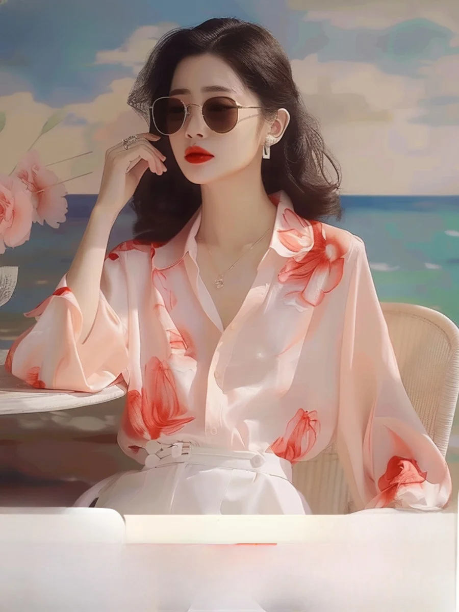 2025 New Orange Print Women's Sun Protection Shirt Loose Fit Breathable V-Neck Long Sleeve Fashionable Spring Autumn Top
2025 New Orange Print Women's Sun Protection Shirt Loose Fit Breathable V-Neck Long Sleeve Fashionable Spring Autumn Top