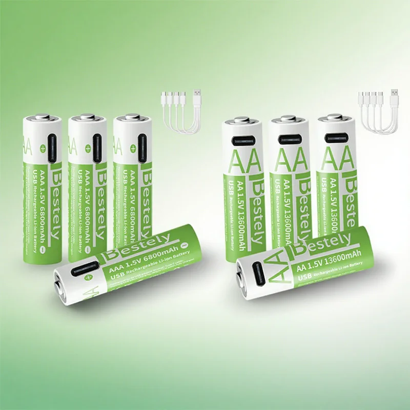 New1.5V AA 13600mAh + AAA 6800mAh Rechargeable Lithium Battery,USB-C Charge, 2000 Cycles,Low Self-Discharge Battery
New1.5V AA 13600mAh + AAA 6800mAh Rechargeable Lithium Battery,USB-C Charge, 2000 Cycles,Low Self-Discharge Battery