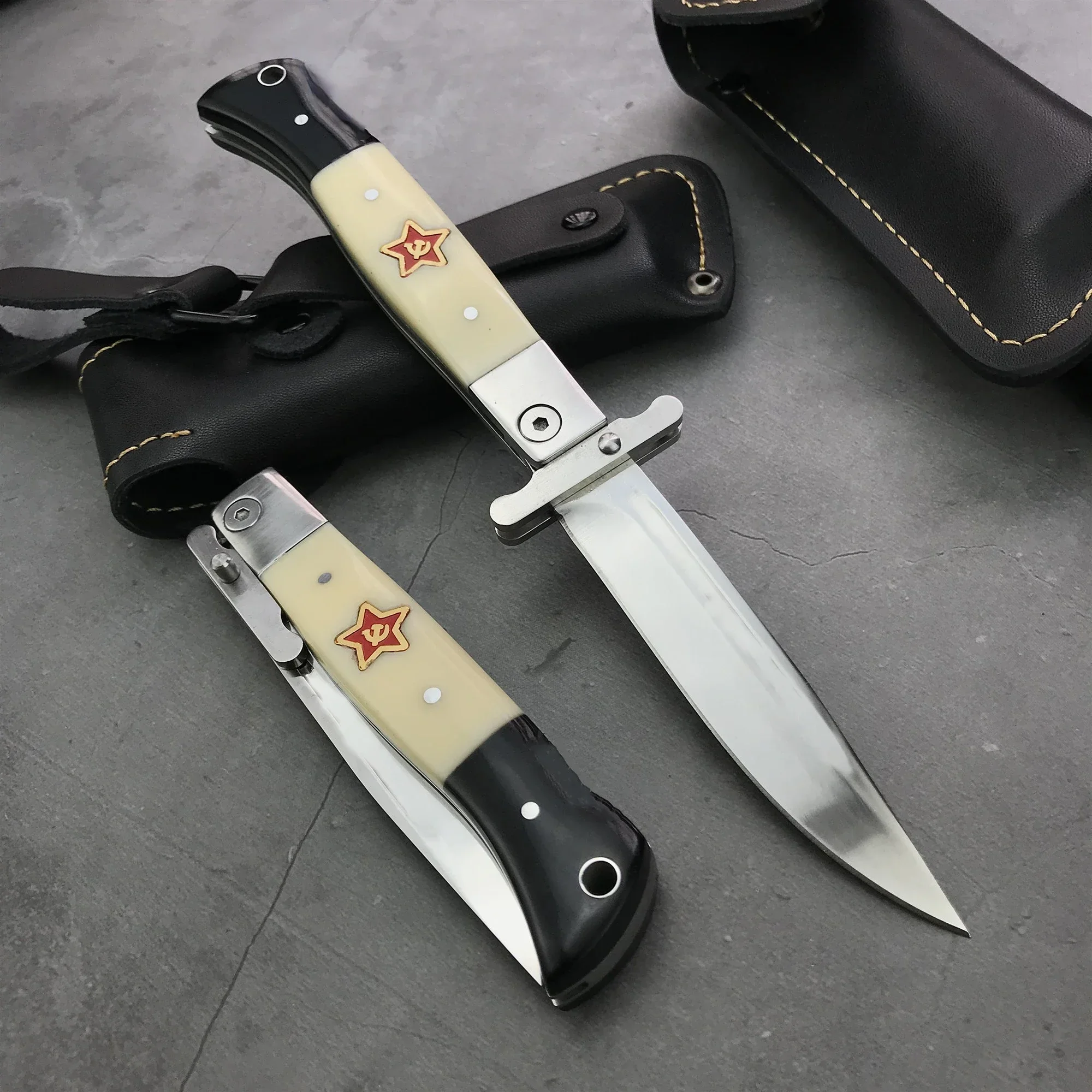 Russian Finka NKVD KGB Folding Knife Outdoor Hunting Knives Survival Tool 440C Sharp Blade Tactical Knife EDC Pocket Tool
Russian Finka NKVD KGB Folding Knife Outdoor Hunting Knives Survival Tool 440C Sharp Blade Tactical Knife EDC Pocket Tool