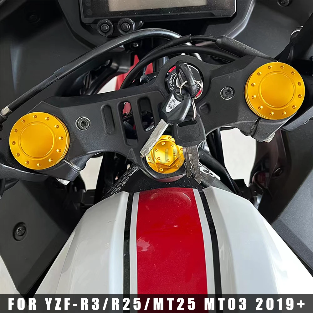 R3 Fork Cap Covers For YAMAHA YZF R3 R25 MT03 MT25 2014-2025 Aluminum CNC Triple Tree Stem Yoke Cap Front Fork Covers YZF-R3
R3 Fork Cap Covers For YAMAHA YZF R3 R25 MT03 MT25 2014-2025 Aluminum CNC Triple Tree Stem Yoke Cap Front Fork Covers YZF-R3