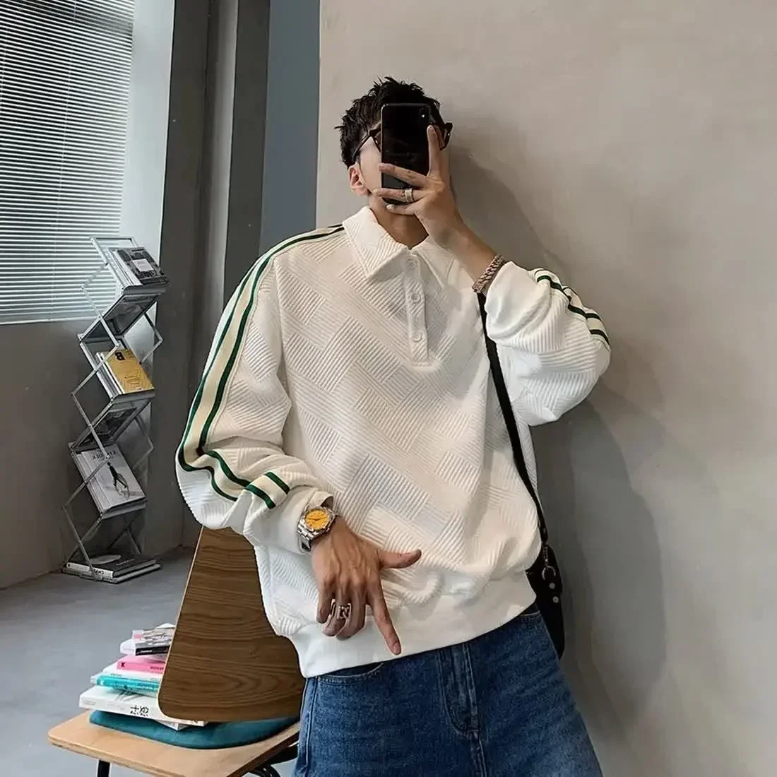 Men's Clothing White T Polo Shirt for Man Stripe Top Trends 2023 Pullover Sweatshirts Harajuku Fashion Elasticity High Quality A
Men's Clothing White T Polo Shirt for Man Stripe Top Trends 2023 Pullover Sweatshirts Harajuku Fashion Elasticity High Quality A