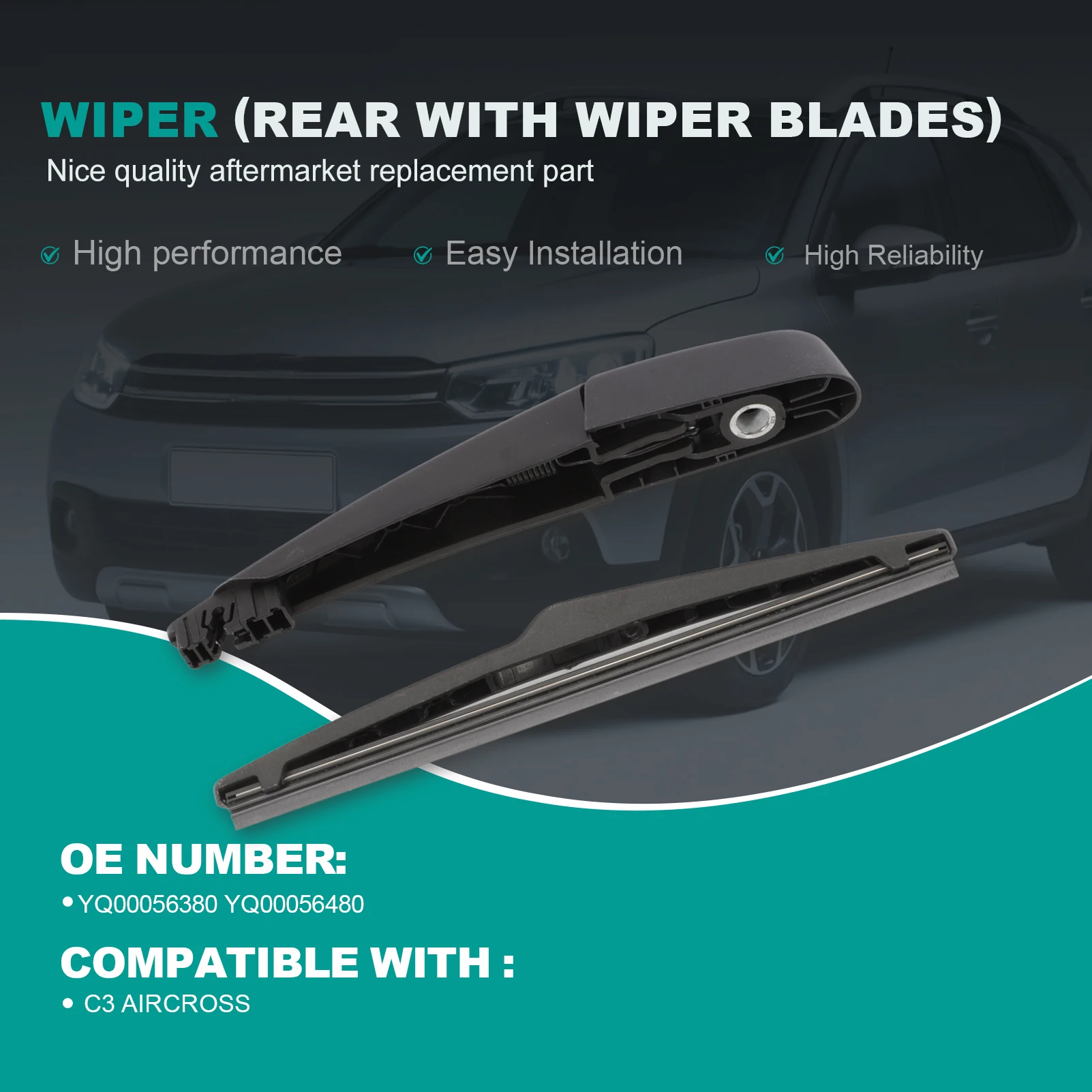 2 шт. рычаг заднего стеклоочистителя автомобиля и щетка стеклоочистителя YQ00056380 для Citroen C3 Aircross 2017- YQ00056480 рычаг стеклоочистителя задней двери
2 шт. рычаг заднего стеклоочистителя автомобиля и щетка стеклоочистителя YQ00056380 для Citroen C3 Aircross 2017- YQ00056480 рычаг стеклоочистителя задней двери