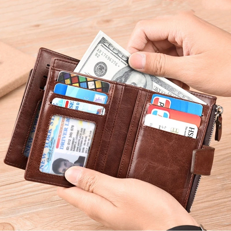Fashion Men Wallet with coin pocket RFID Blocking Man Leather Wallet Zipper Business Card Holder ID Money Bag Wallet Male
Fashion Men Wallet with coin pocket RFID Blocking Man Leather Wallet Zipper Business Card Holder ID Money Bag Wallet Male