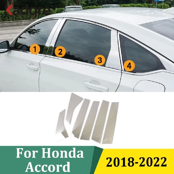 For Honda Accord 2018 2019 2020 2021 2022 Stainless Steel Window Center Pillar Posts Sills Cover Molding Trim Car Accessories
For Honda Accord 2018 2019 2020 2021 2022 Stainless Steel Window Center Pillar Posts Sills Cover Molding Trim Car Accessories