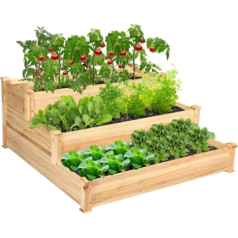 3-Tier Wooden Elevated Garden Bed for Vegetables, Herbs, and Fruits - Outdoor Planter Box for Backyard, Patio, Balcony
3-Tier Wooden Elevated Garden Bed for Vegetables, Herbs, and Fruits - Outdoor Planter Box for Backyard, Patio, Balcony