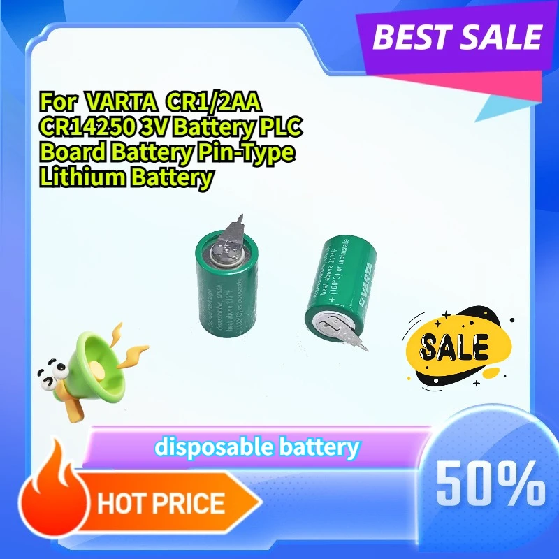 For VARTA CR1/2AA CR14250 3V Battery PLC Board Battery Pin-Type Lithium Battery
For VARTA CR1/2AA CR14250 3V Battery PLC Board Battery Pin-Type Lithium Battery