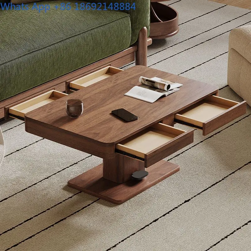 Solid Wood Adjustable Coffee Table and Dining Table Dual-use Living Room Home Modern Simple Walnut Color Coffee Table
Solid Wood Adjustable Coffee Table and Dining Table Dual-use Living Room Home Modern Simple Walnut Color Coffee Table