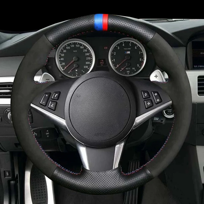 DIY Black Suede Leather Car Steering Wheel Cover For BMW E64 2004-2010 E60 E61 (Touring) 530d E63 2003-2010
DIY Black Suede Leather Car Steering Wheel Cover For BMW E64 2004-2010 E60 E61 (Touring) 530d E63 2003-2010