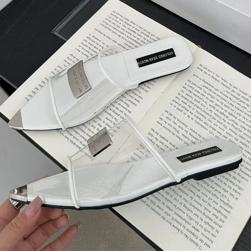 Pvc Transparent Pointed Toe Slippers Women Designer Fashion Brand Beach Sandals Non-slip Comfort Summer 2025 Beach Slides Ladies
Pvc Transparent Pointed Toe Slippers Women Designer Fashion Brand Beach Sandals Non-slip Comfort Summer 2025 Beach Slides Ladies