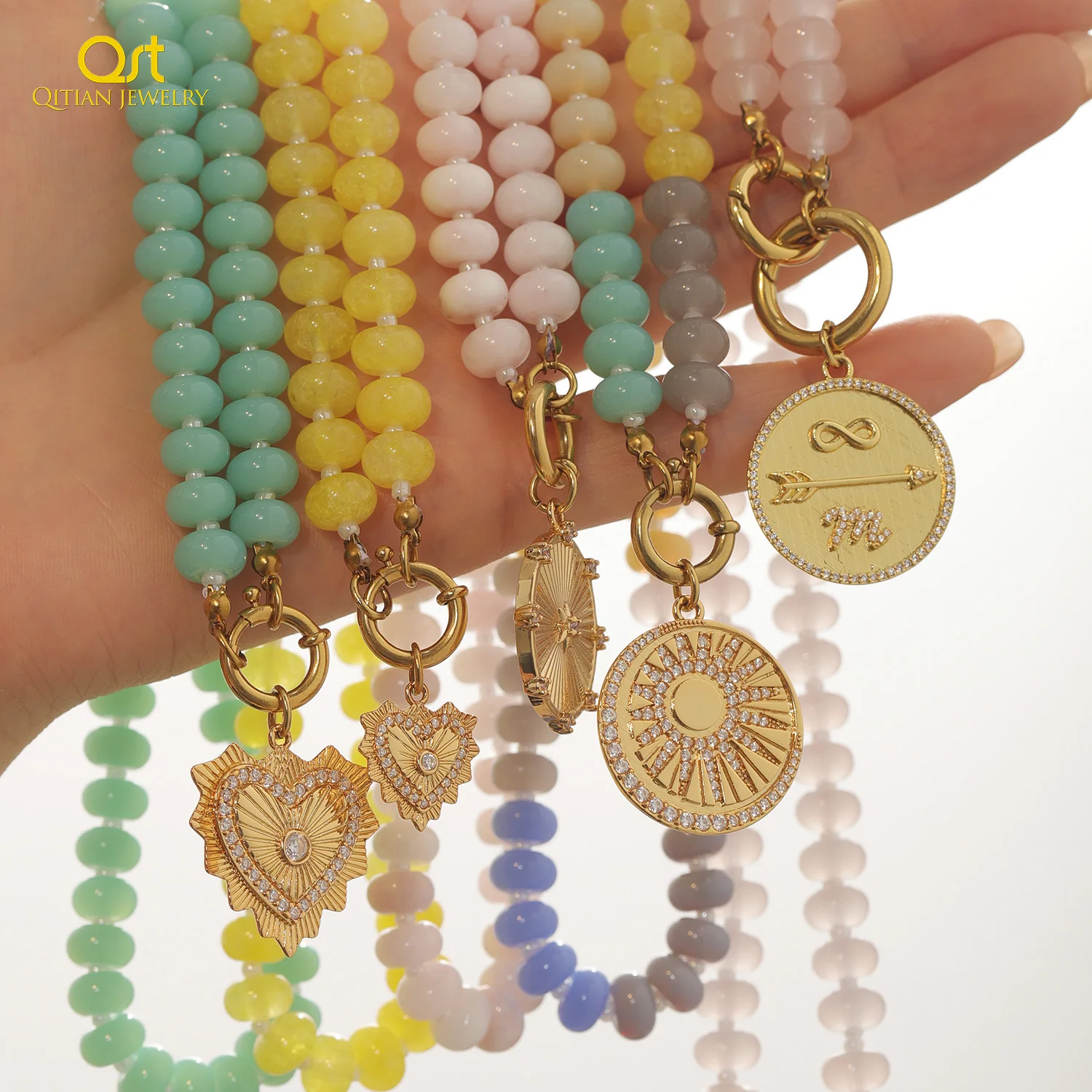 Qitian Bohemian 3d Heart Charms Natural Jade Stone Bead Necklace Stainless Steel Pendant Beaded Necklaces For Women Jewelry Gift
Qitian Bohemian 3d Heart Charms Natural Jade Stone Bead Necklace Stainless Steel Pendant Beaded Necklaces For Women Jewelry Gift