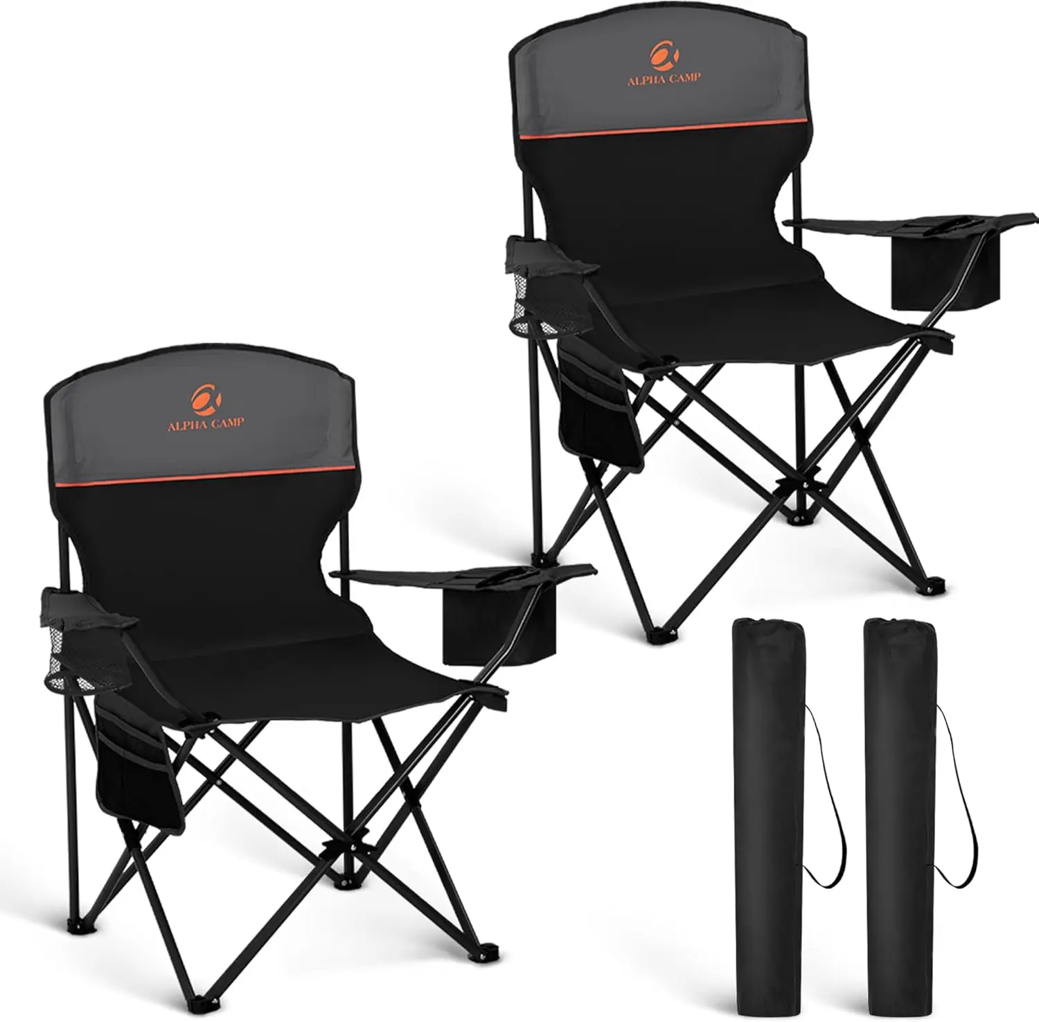 2 Pack Lightweight Folding Camping Chair, Black, 250 lbs Capacity, for Outdoor Use
2 Pack Lightweight Folding Camping Chair, Black, 250 lbs Capacity, for Outdoor Use
