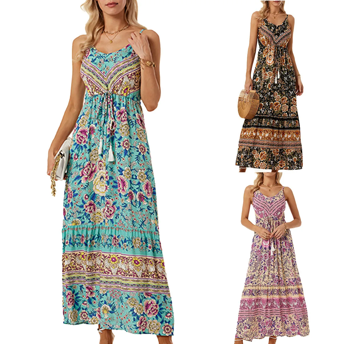 2025 New European And American Women's Cross-border New Foreign Trade Bohemian Sling Dress Printed Holiday Beach Dress
2025 New European And American Women's Cross-border New Foreign Trade Bohemian Sling Dress Printed Holiday Beach Dress