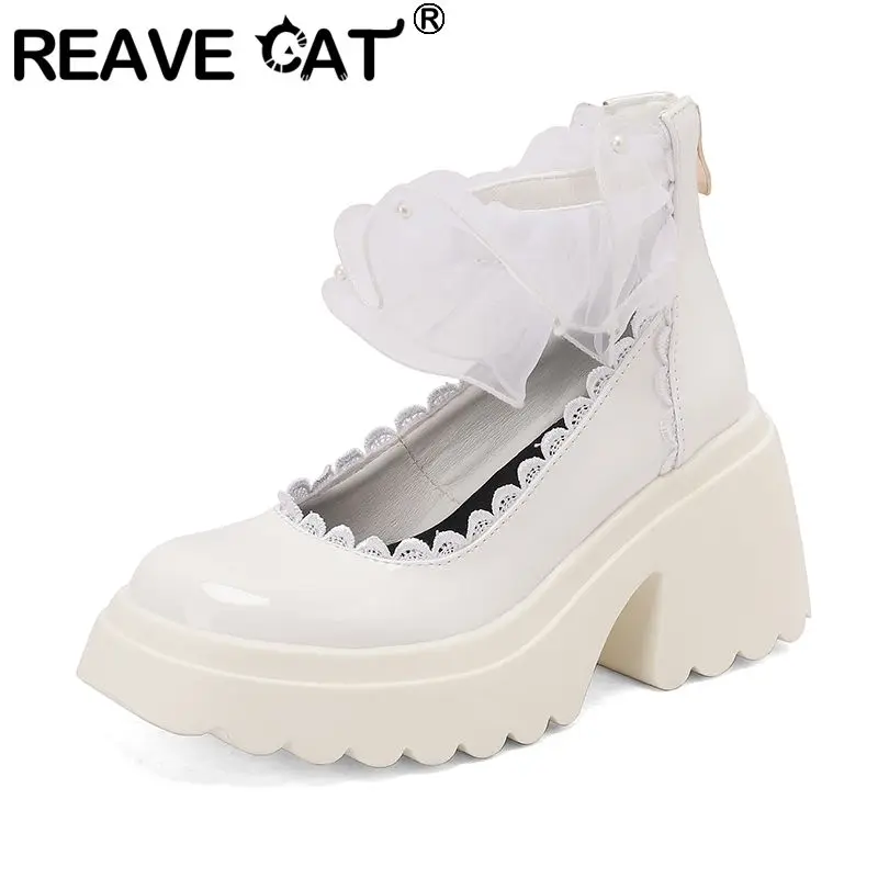 Туфли-лодочки REAVE CAT Black Mary Jane для женщин, с круглым носком, на каблуке 8 см, на платформе, на молнии, блестящие, разноцветные, для свиданий
Туфли-лодочки REAVE CAT Black Mary Jane для женщин, с круглым носком, на каблуке 8 см, на платформе, на молнии, блестящие, разноцветные, для свиданий