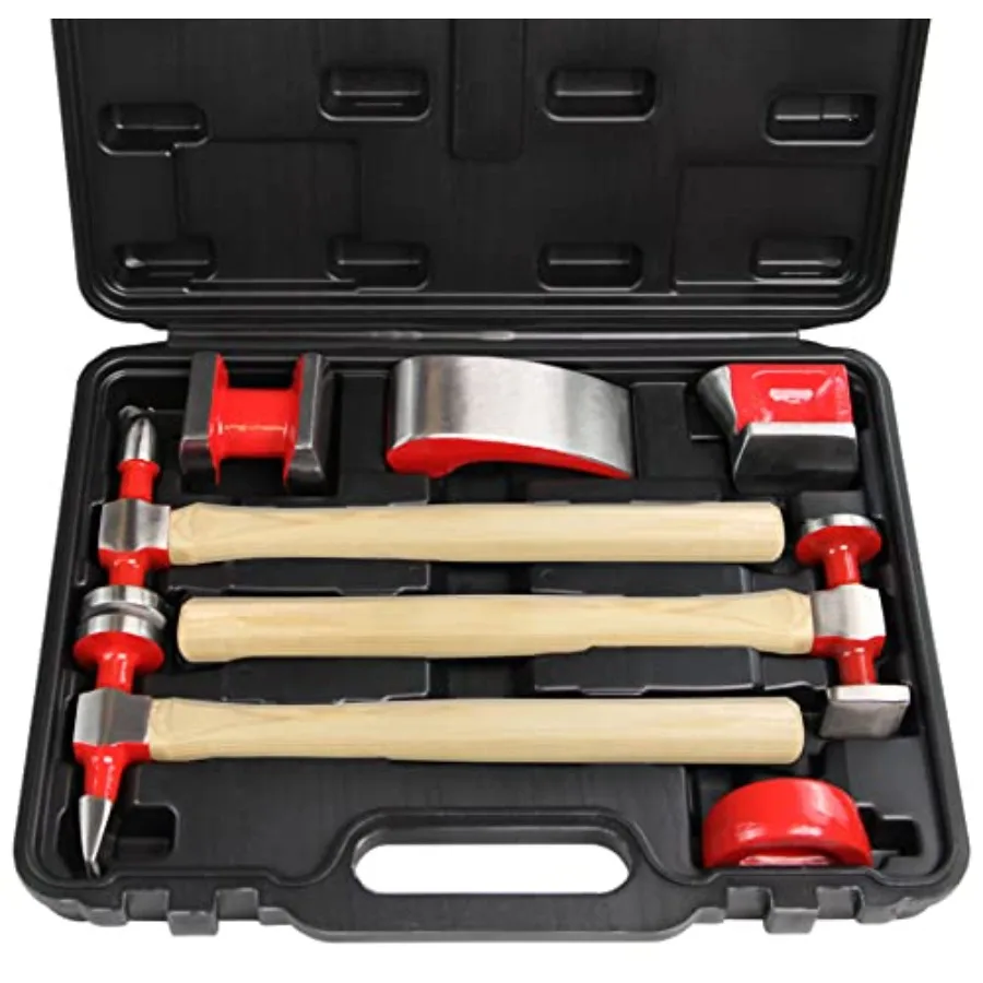 7 Piece Auto Body Repair Tool Hammer Dolly Set Car Body Repair Tool Kit with Carrying Case Hickory Handles
7 Piece Auto Body Repair Tool Hammer Dolly Set Car Body Repair Tool Kit with Carrying Case Hickory Handles