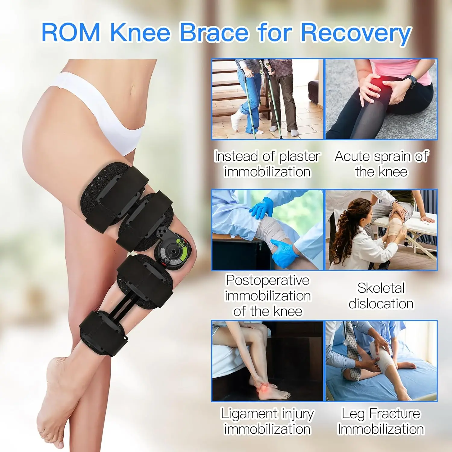 Knee Brace Orthopedic Support Stabilizer After Surgery Adjustable Hinged Knee Joint Stretcher Walking Assistance Fixation
Knee Brace Orthopedic Support Stabilizer After Surgery Adjustable Hinged Knee Joint Stretcher Walking Assistance Fixation