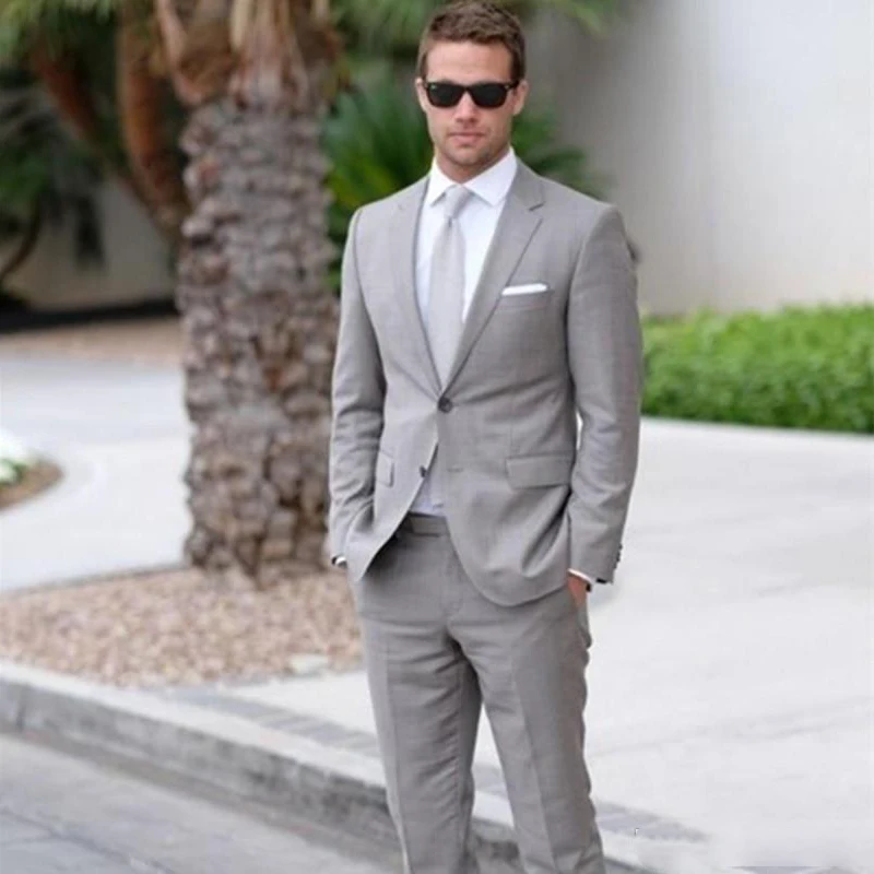 2 Pieces Light Gray Mens Groom Tuxedos Wedding Suits for Men British Style Custom Made Costume Hommes Blazer (Jacket+Pants
2 Pieces Light Gray Mens Groom Tuxedos Wedding Suits for Men British Style Custom Made Costume Hommes Blazer (Jacket+Pants