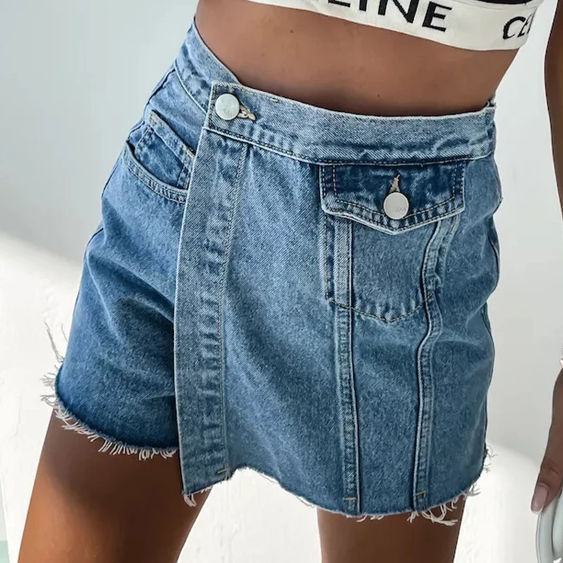 Ardm Sweet Asymmetric With Pockets Jeans Skirts For Women Office Ladies Streetwear Mini Dress Short Vintage Fringed Denim Skirt
Ardm Sweet Asymmetric With Pockets Jeans Skirts For Women Office Ladies Streetwear Mini Dress Short Vintage Fringed Denim Skirt