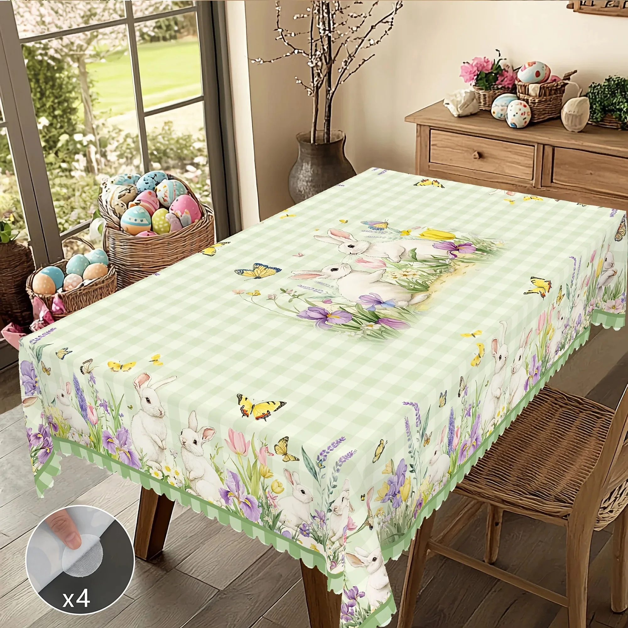 Easter Bunny Tablecloth Waterproof Polyester 2D Flat Printed Gingham Table Cover For Spring Holiday Party Kitchen Dining Decor
Easter Bunny Tablecloth Waterproof Polyester 2D Flat Printed Gingham Table Cover For Spring Holiday Party Kitchen Dining Decor